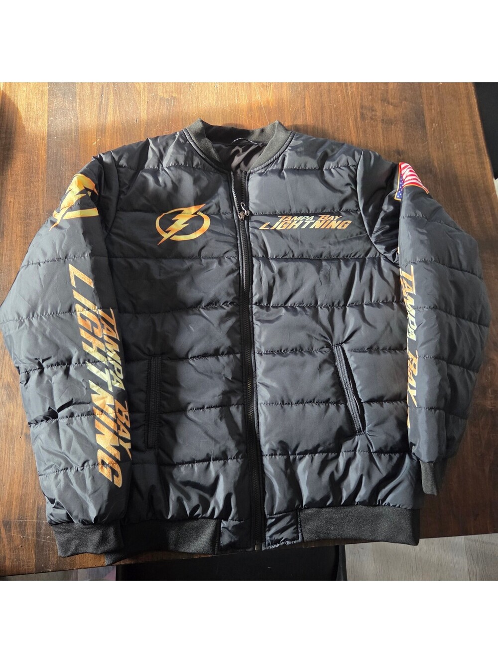 Tampa Bay Lightning black puffer jacket